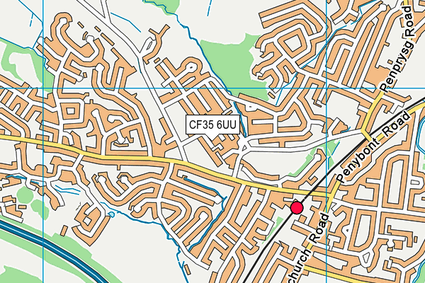 CF35 6UU map - OS VectorMap District (Ordnance Survey)