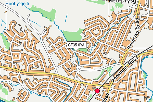 CF35 6YA map - OS VectorMap District (Ordnance Survey)