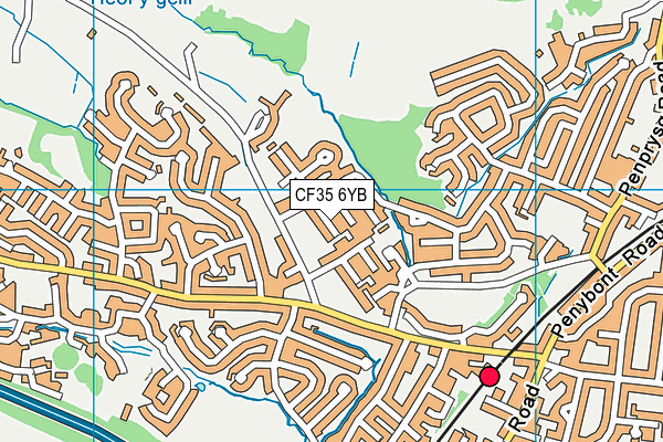 CF35 6YB map - OS VectorMap District (Ordnance Survey)