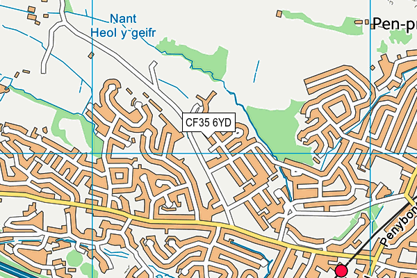 CF35 6YD map - OS VectorMap District (Ordnance Survey)