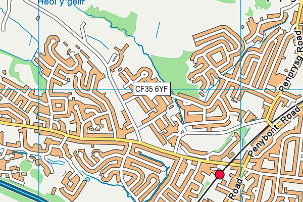 CF35 6YF map - OS VectorMap District (Ordnance Survey)