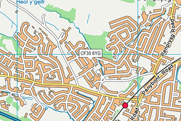 CF35 6YG map - OS VectorMap District (Ordnance Survey)