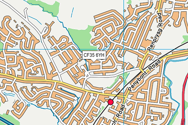 CF35 6YH map - OS VectorMap District (Ordnance Survey)