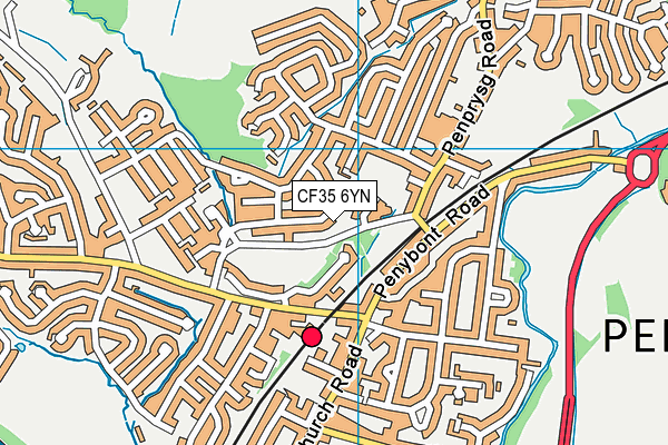 CF35 6YN map - OS VectorMap District (Ordnance Survey)