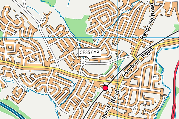 CF35 6YP map - OS VectorMap District (Ordnance Survey)