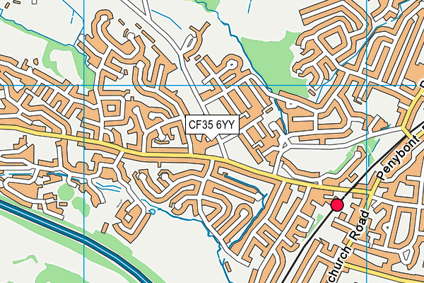 CF35 6YY map - OS VectorMap District (Ordnance Survey)