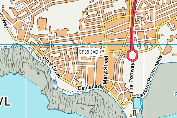 CF36 3AD map - OS VectorMap District (Ordnance Survey)