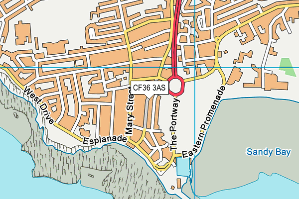 CF36 3AS map - OS VectorMap District (Ordnance Survey)