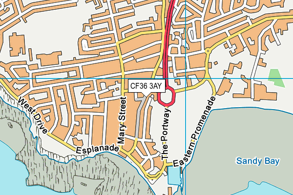 CF36 3AY map - OS VectorMap District (Ordnance Survey)