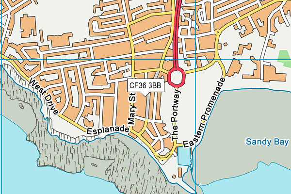 CF36 3BB map - OS VectorMap District (Ordnance Survey)