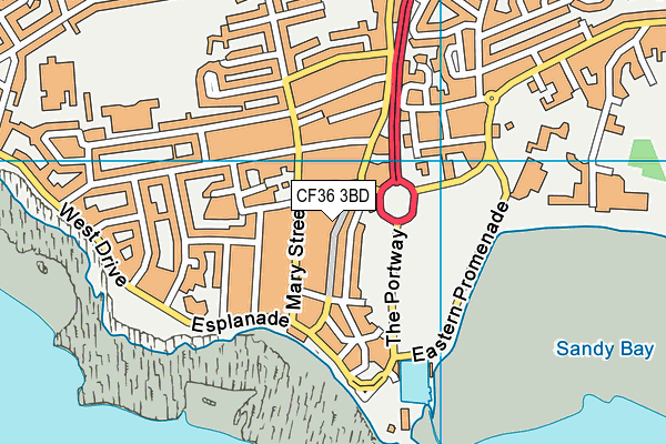 CF36 3BD map - OS VectorMap District (Ordnance Survey)