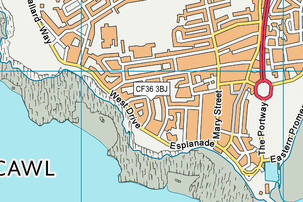 CF36 3BJ map - OS VectorMap District (Ordnance Survey)