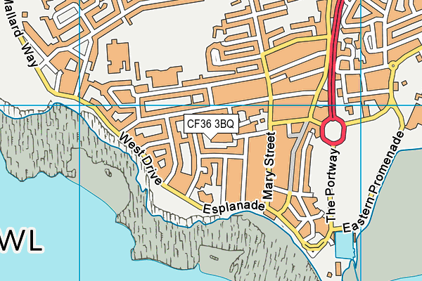 CF36 3BQ map - OS VectorMap District (Ordnance Survey)