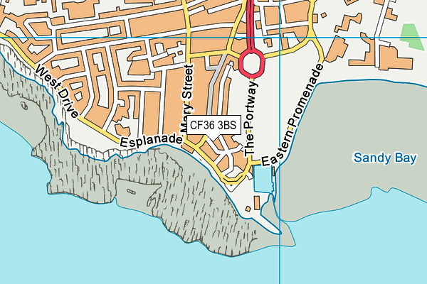 CF36 3BS map - OS VectorMap District (Ordnance Survey)