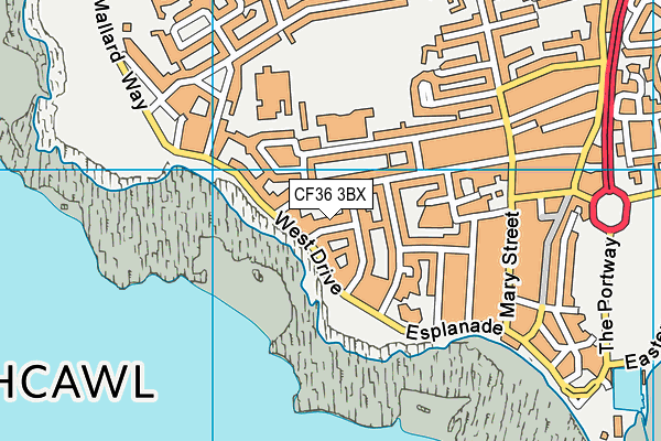 CF36 3BX map - OS VectorMap District (Ordnance Survey)