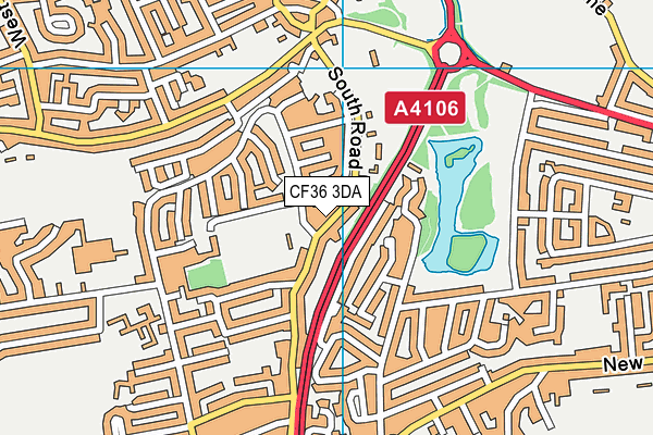 CF36 3DA map - OS VectorMap District (Ordnance Survey)