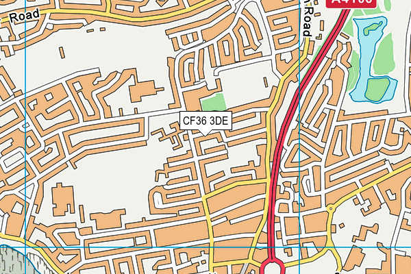 CF36 3DE map - OS VectorMap District (Ordnance Survey)