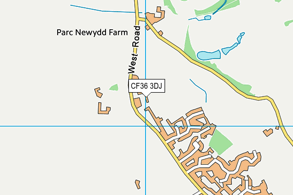 CF36 3DJ map - OS VectorMap District (Ordnance Survey)