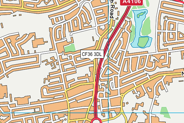 CF36 3DL map - OS VectorMap District (Ordnance Survey)