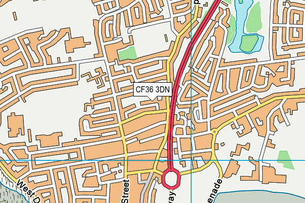 CF36 3DN map - OS VectorMap District (Ordnance Survey)