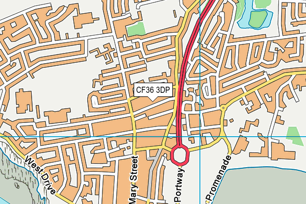 CF36 3DP map - OS VectorMap District (Ordnance Survey)