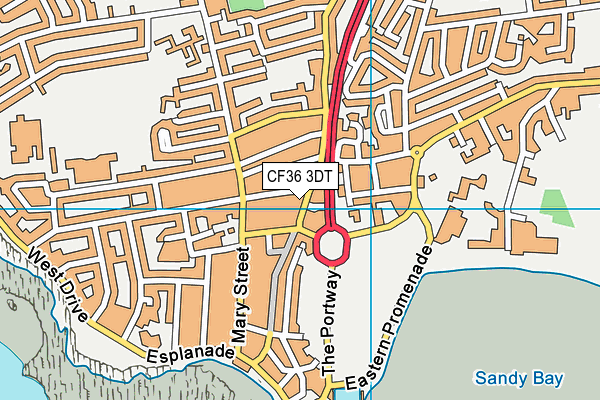 CF36 3DT map - OS VectorMap District (Ordnance Survey)