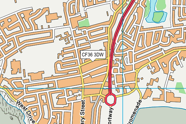 CF36 3DW map - OS VectorMap District (Ordnance Survey)