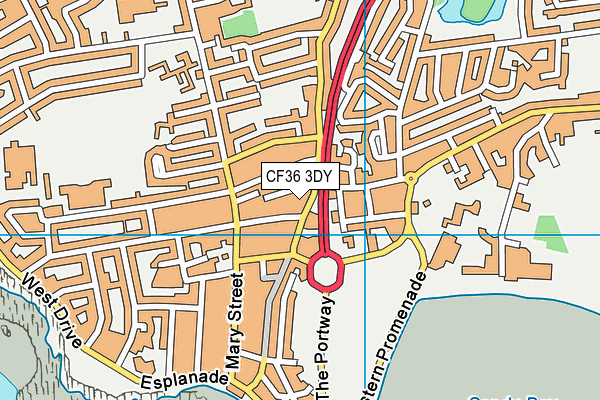 CF36 3DY map - OS VectorMap District (Ordnance Survey)