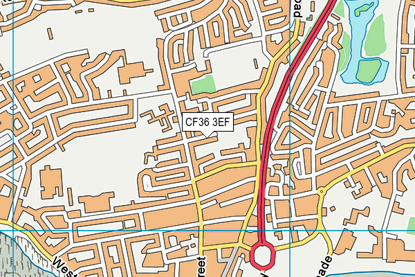 CF36 3EF map - OS VectorMap District (Ordnance Survey)