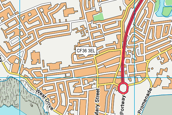 CF36 3EL map - OS VectorMap District (Ordnance Survey)