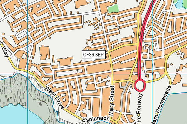 CF36 3EP map - OS VectorMap District (Ordnance Survey)