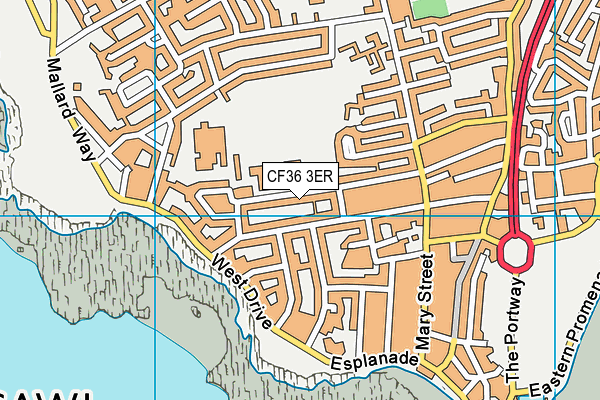 CF36 3ER map - OS VectorMap District (Ordnance Survey)