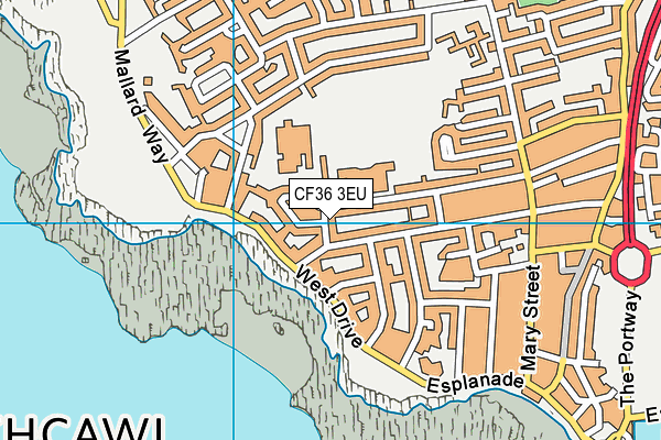 CF36 3EU map - OS VectorMap District (Ordnance Survey)