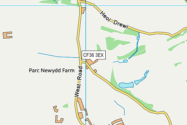 CF36 3EX map - OS VectorMap District (Ordnance Survey)