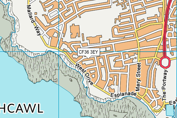 CF36 3EY map - OS VectorMap District (Ordnance Survey)