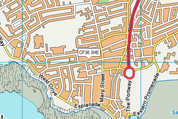 CF36 3HE map - OS VectorMap District (Ordnance Survey)