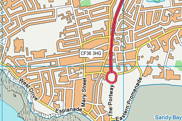 CF36 3HG map - OS VectorMap District (Ordnance Survey)