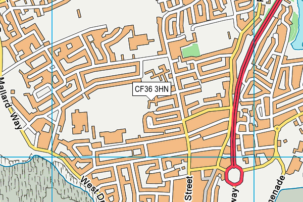 CF36 3HN map - OS VectorMap District (Ordnance Survey)