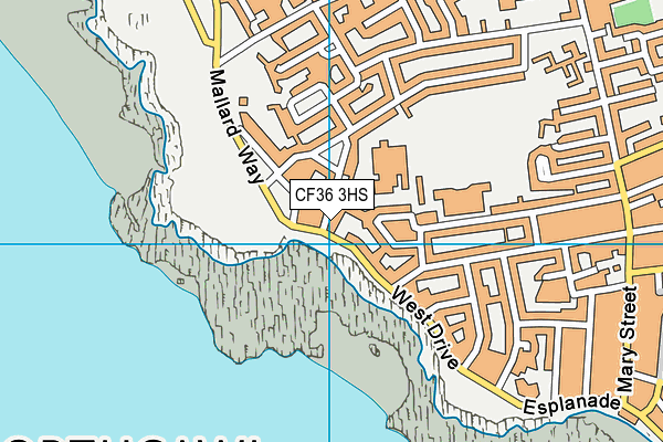 CF36 3HS map - OS VectorMap District (Ordnance Survey)