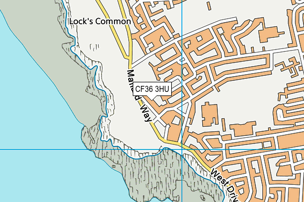 CF36 3HU map - OS VectorMap District (Ordnance Survey)