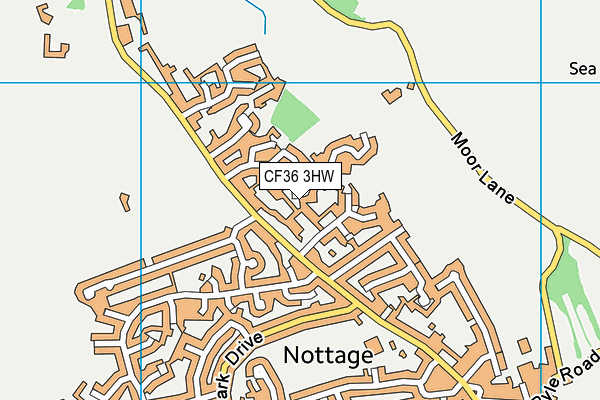 CF36 3HW map - OS VectorMap District (Ordnance Survey)