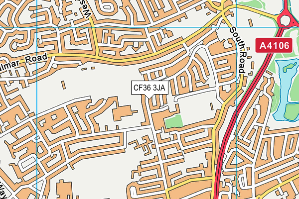 CF36 3JA map - OS VectorMap District (Ordnance Survey)
