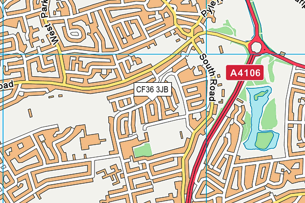 CF36 3JB map - OS VectorMap District (Ordnance Survey)