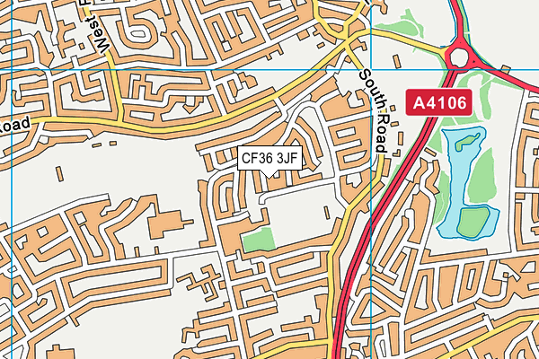 CF36 3JF map - OS VectorMap District (Ordnance Survey)