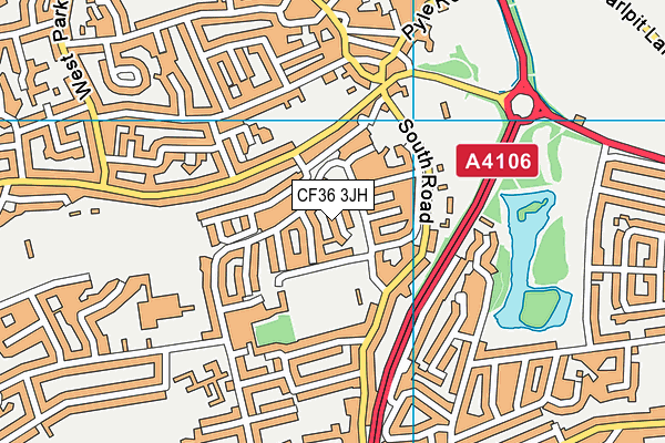 CF36 3JH map - OS VectorMap District (Ordnance Survey)