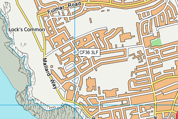CF36 3LF map - OS VectorMap District (Ordnance Survey)
