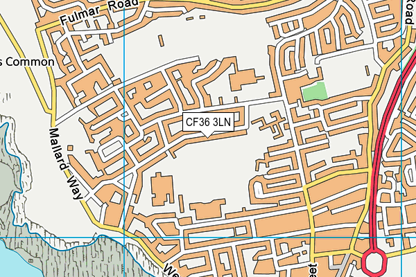 CF36 3LN map - OS VectorMap District (Ordnance Survey)