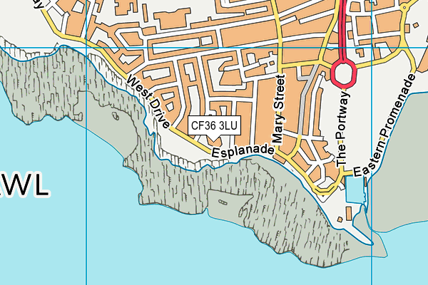 CF36 3LU map - OS VectorMap District (Ordnance Survey)