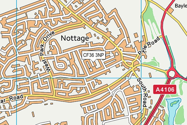 CF36 3NP map - OS VectorMap District (Ordnance Survey)