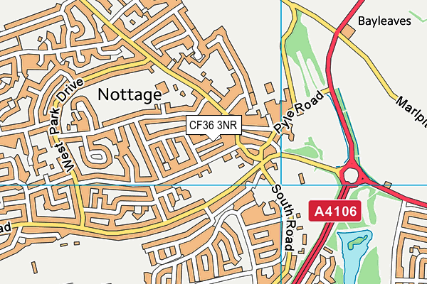 CF36 3NR map - OS VectorMap District (Ordnance Survey)